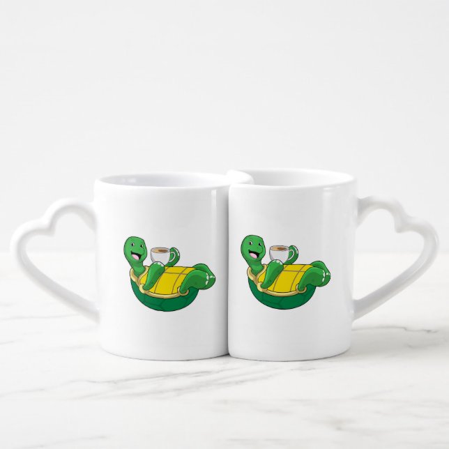 Turtle with Cup of Coffee (Front Nesting)