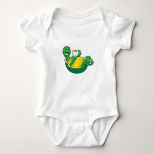 Turtle with Cup of Coffee Baby Bodysuit