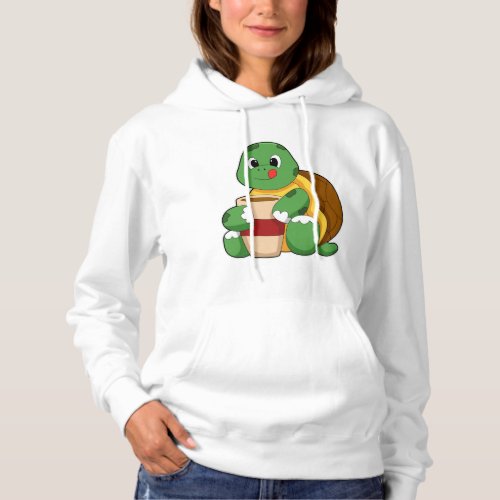 Turtle with Cup of Coffee Hoodie