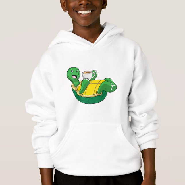 Turtle with Cup of Coffee Hoodie (Front)