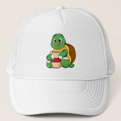 Turtle with Cup of Coffee Trucker Hat