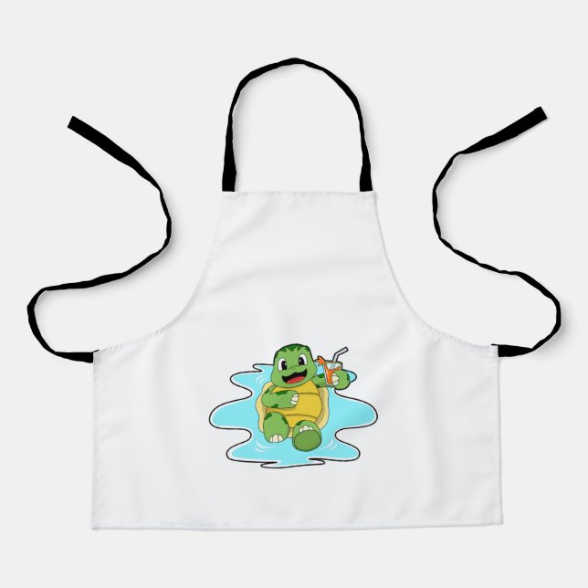 Turtle with Drink in Water Apron (Front)