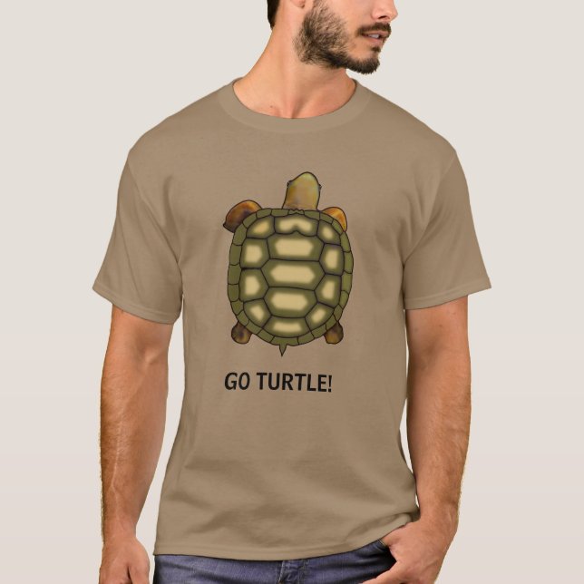 Turtle with Editable Go Turtle Text T-Shirt (Front)