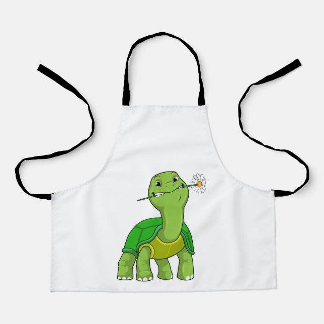 Turtle with Flower Daisy Apron (Front)