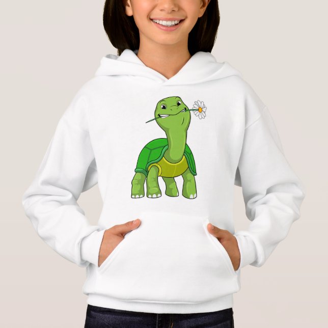 Turtle with Flower Daisy Hoodie (Front)