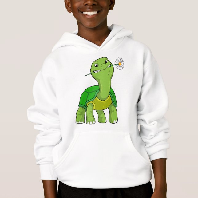Turtle with Flower Daisy Hoodie (Front)