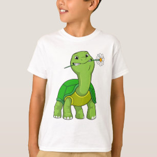 Turtle with Flower Daisy T-Shirt
