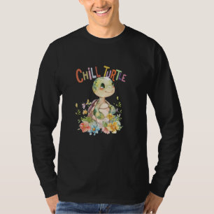 turtle with flowers cute turtles shielded boy chil T-Shirt