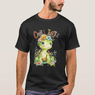 turtle with flowers cute turtles shielded boy chil T-Shirt