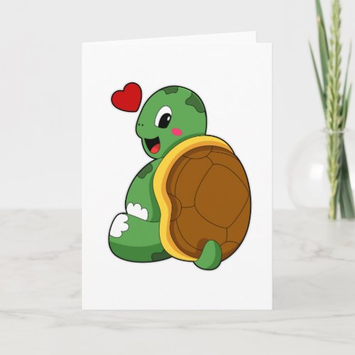 Turtle with Heart Card