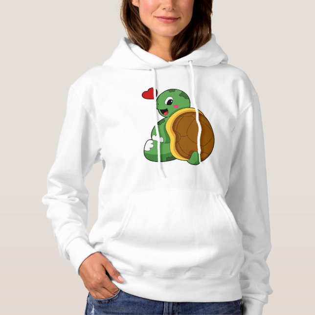 Turtle with Heart Hoodie (Front)