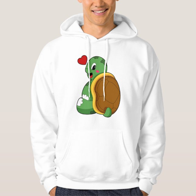 Turtle with Heart Hoodie (Front)