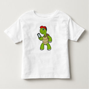 Turtle with Phone & Hat Toddler T-shirt