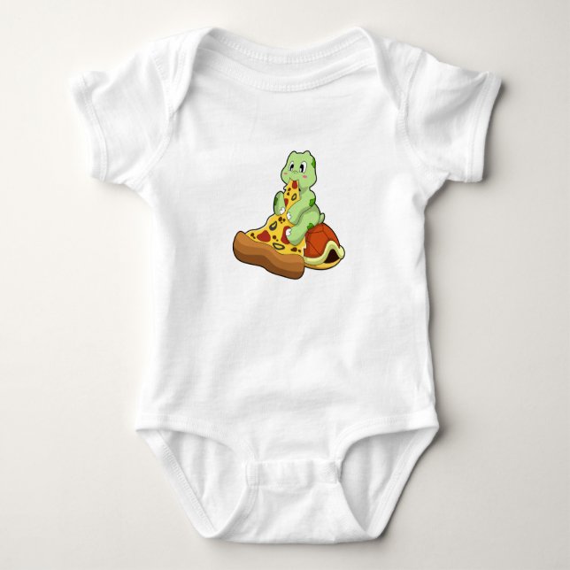 Turtle with Pizza Baby Bodysuit (Front)