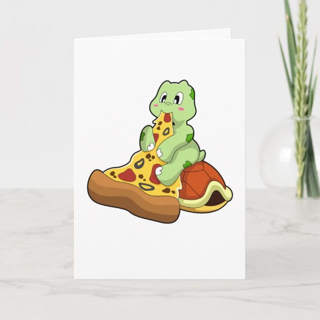 Turtle with Pizza Card (Front)