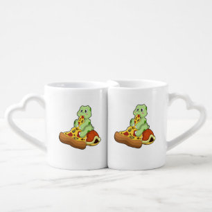 Turtle with Pizza Coffee Mug Set