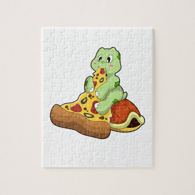 Turtle with Pizza Jigsaw Puzzle (Vertical)