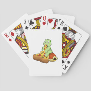 Turtle with Pizza Poker Cards
