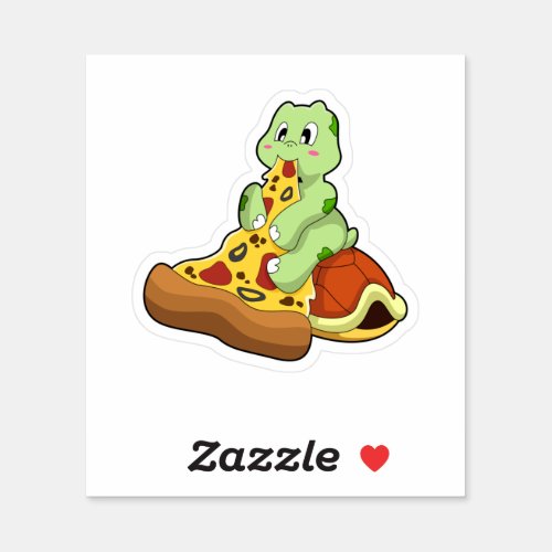 Turtle with Pizza Sticker