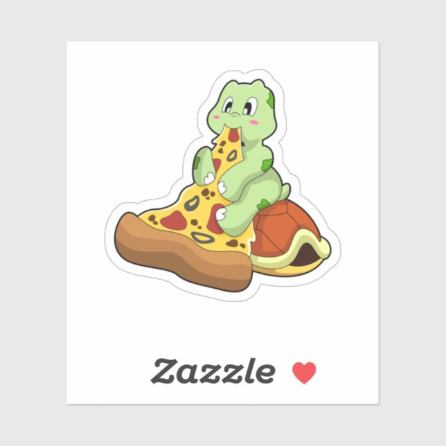 Turtle with Pizza Sticker (Sheet)