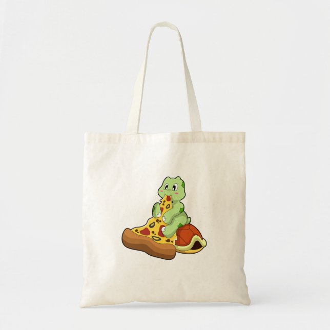 Turtle with Pizza Tote Bag (Front)