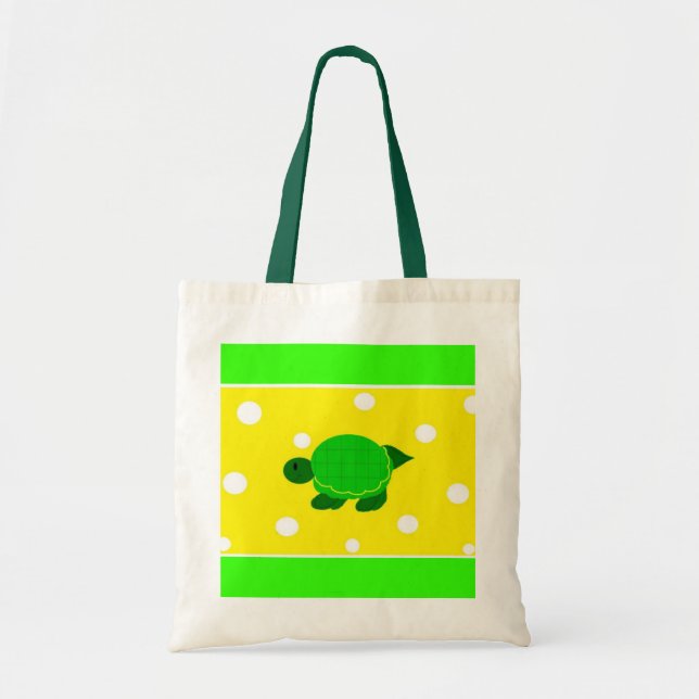 Turtle with Polka Dots Tote Bag (Front)