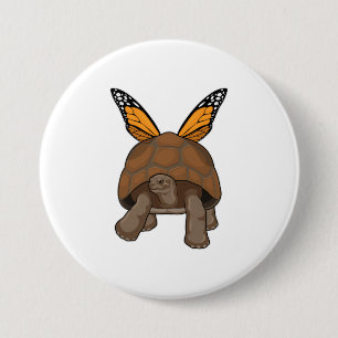 Turtle with Rainbow Colors Button