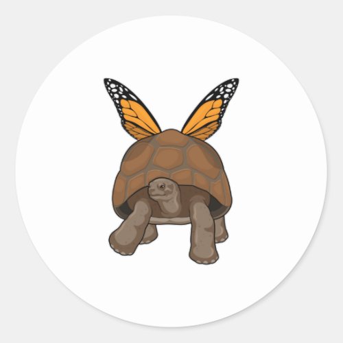 Turtle with Rainbow Colors Classic Round Sticker