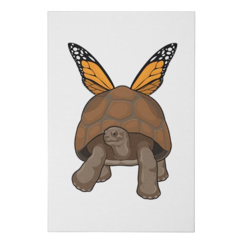 Turtle with Rainbow Colors Faux Canvas Print