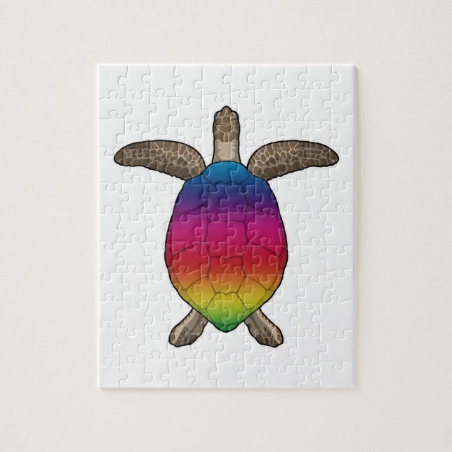 Turtle with Rainbow Colors Jigsaw Puzzle (Vertical)