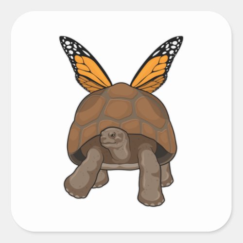 Turtle with Rainbow Colors Square Sticker