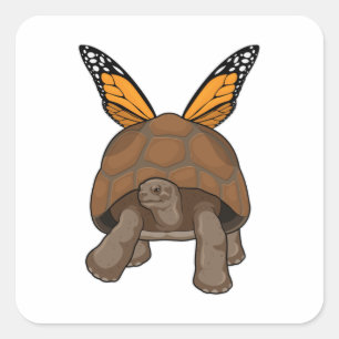 Turtle with Rainbow Colors Square Sticker