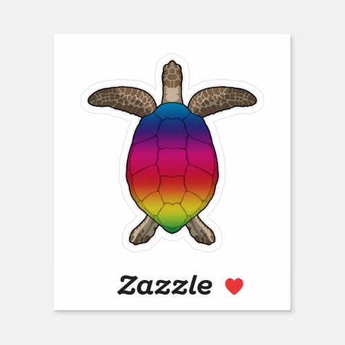 Turtle with Rainbow Colors Sticker
