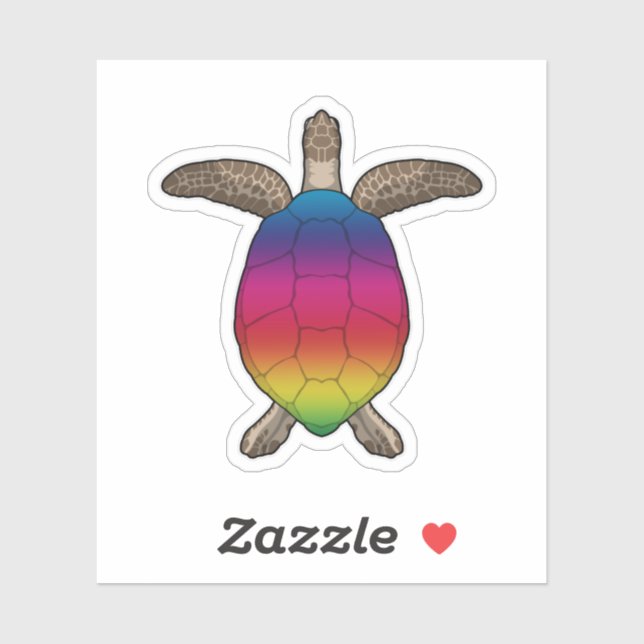 Turtle with Rainbow Colors Sticker (Sheet)