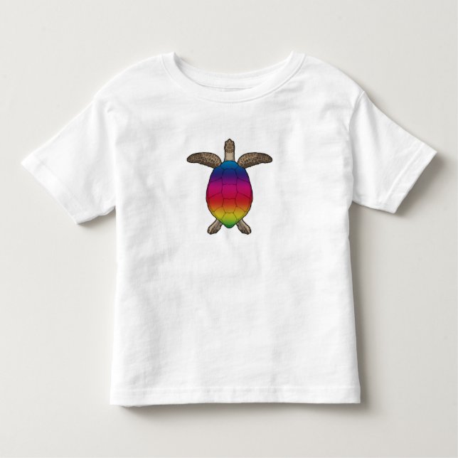 Turtle with Rainbow Colors Toddler T-shirt (Front)