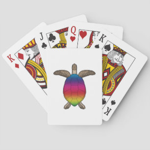 Turtle with Rainbow Colours Poker Cards