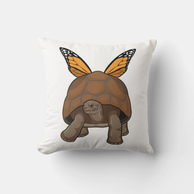 Turtle with Rainbow Colours Throw Pillow (Front)