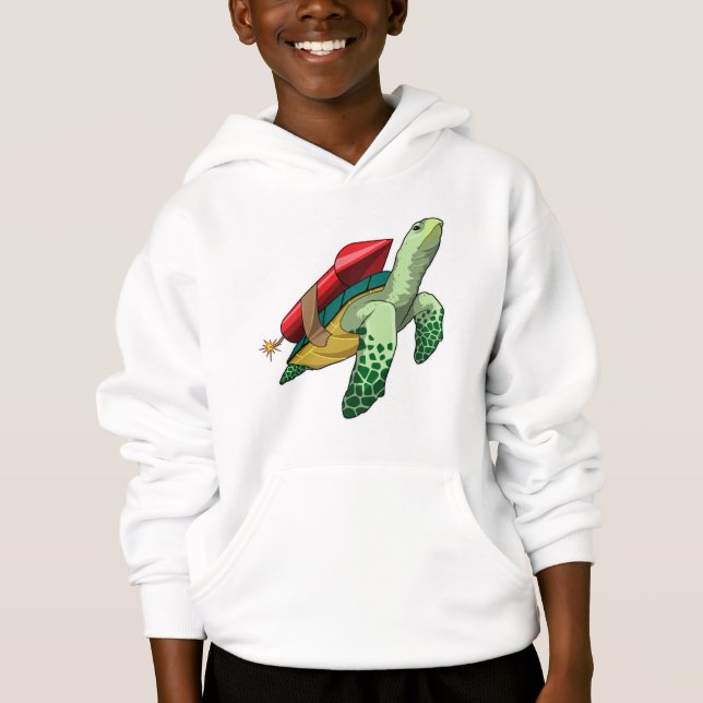 Turtle with Rocket Hoodie (Front)
