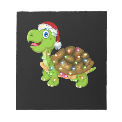 Turtle With Santa Hat Christmas Turtle Lovers Sant Notepad