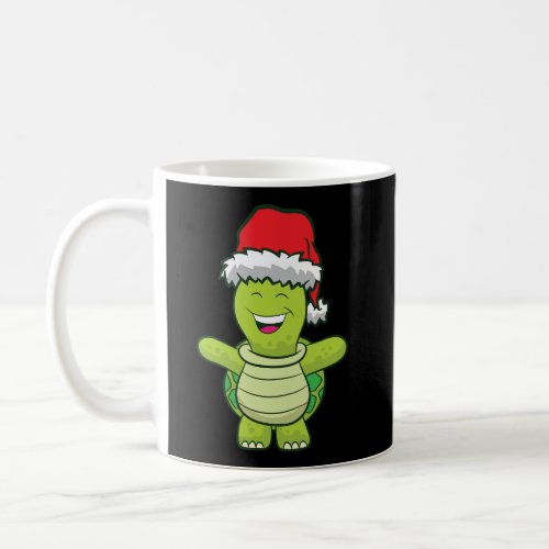 Turtle With Santa Hat Cute Turtle Christmas Coffee Mug