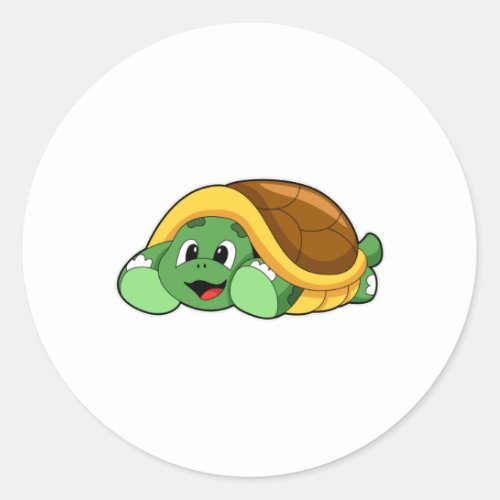 Turtle with Shell as Blanket Classic Round Sticker