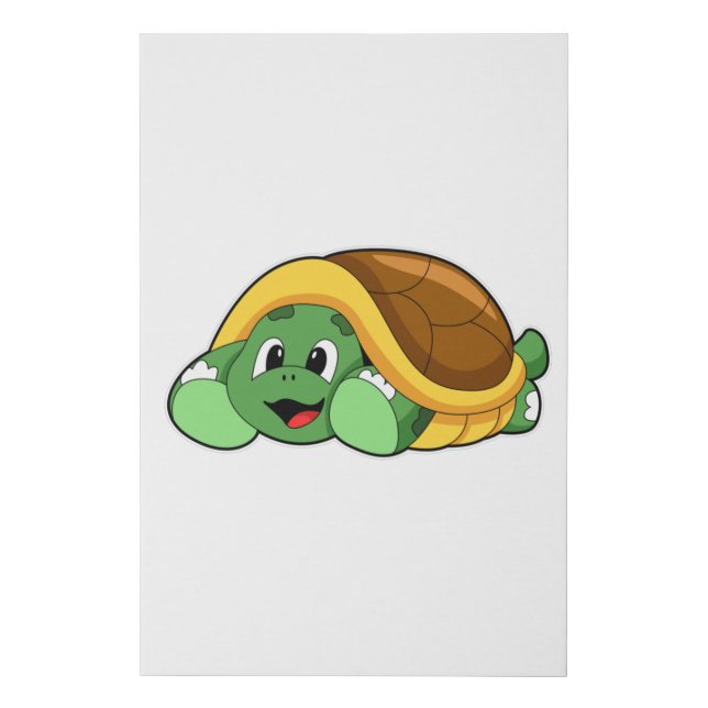 Turtle with Shell as Blanket Faux Canvas Print (Front)
