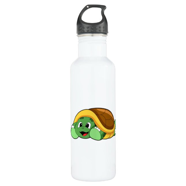 Turtle with Shell as Blanket Stainless Steel Water Bottle (Front)