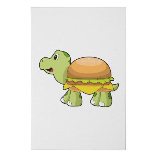 Turtle with Shell as BurgerPNG Faux Canvas Print
