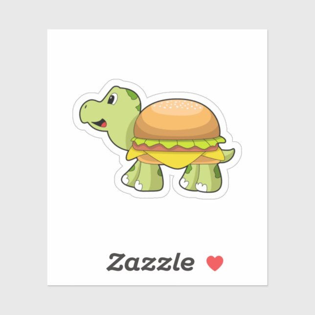Turtle with Shell as Burger.PNG Sticker (Sheet)