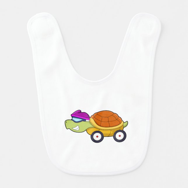 Turtle with Shell as Car Baby Bib (Front)