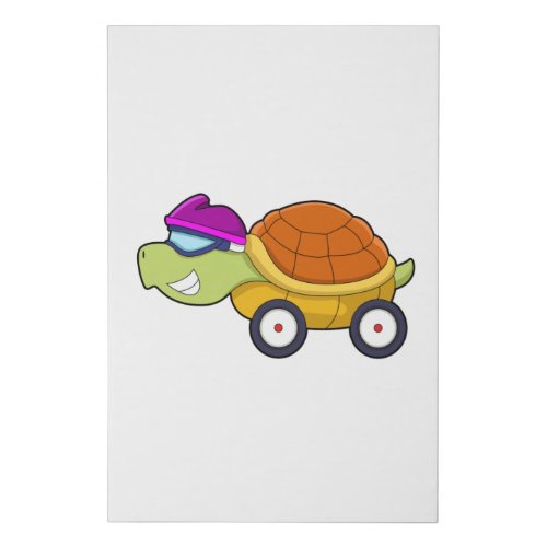 Turtle with Shell as Car Faux Canvas Print