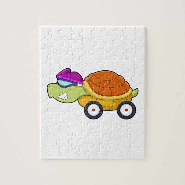 Turtle with Shell as Car Jigsaw Puzzle (Vertical)
