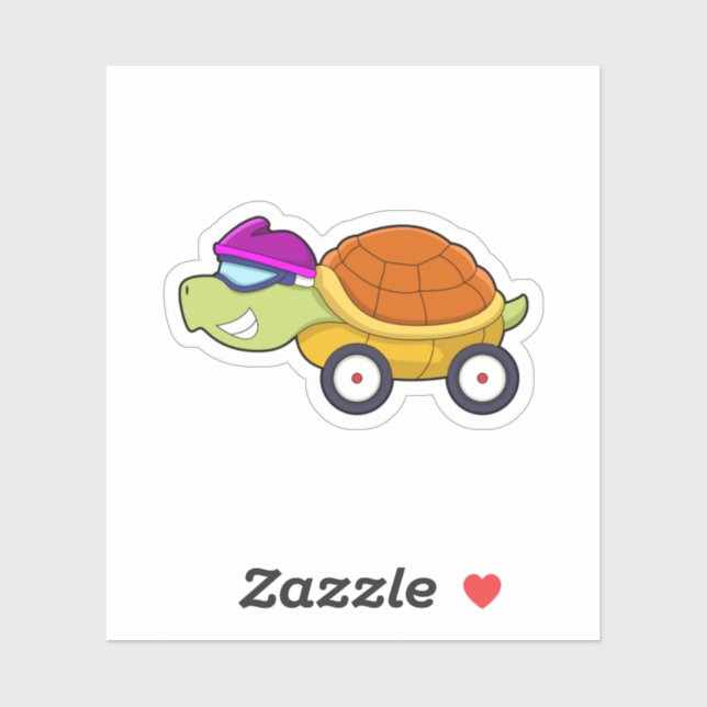 Turtle with Shell as Car Sticker (Sheet)