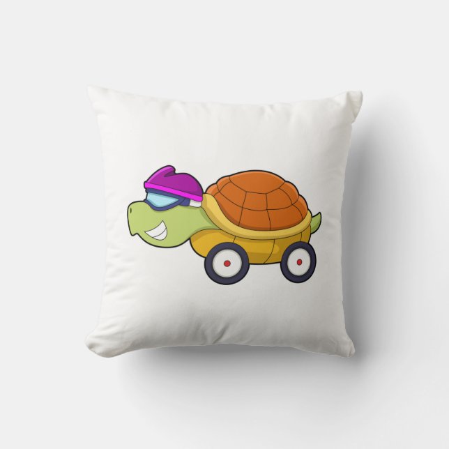 Turtle with Shell as Car Throw Pillow (Front)